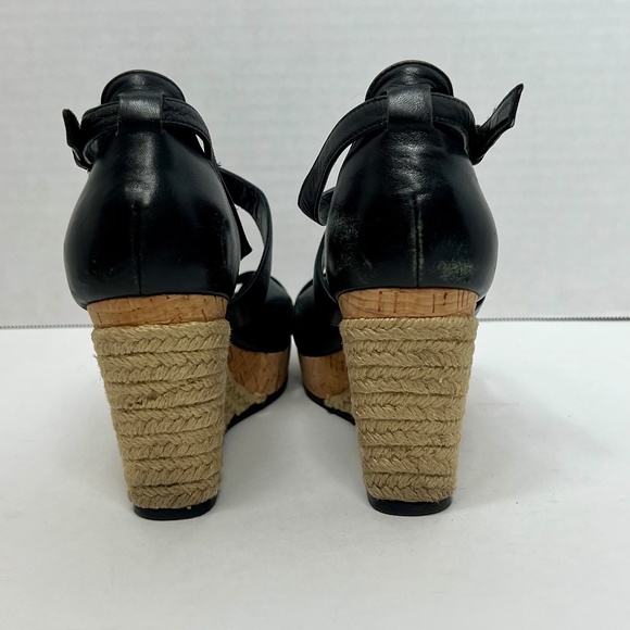 Cole Hann X Nike Air Marisa Wedge Black Espadrille Sandals Sz 5B - Picture 10 of 15